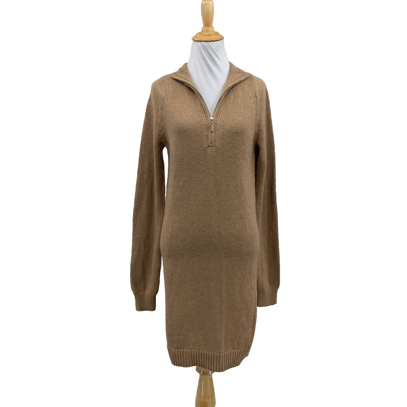 Lovers And Friends Sweater Dress Womens M Medium Tan Anthea Wool Blend Mini